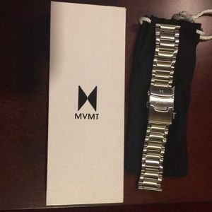 MVMT silver linked watch band.